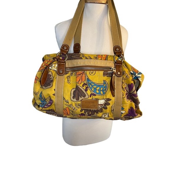 Fossil Long Live Vintage Boho Floral Canvas Weekend Duffel Bag - Picture 1 of 16